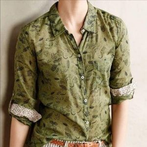 Anthro Holding Horses Arabel Animal Print Blouse